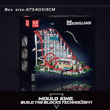 משחק הרכבה רכבת הרים ממונעת, 3,646 חלקים – דגם Mould King 11014