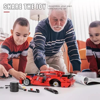 משחק הרכבה רכב ספורט ממונע עם שלט, 733 חלקים – דגם Mould King 15017