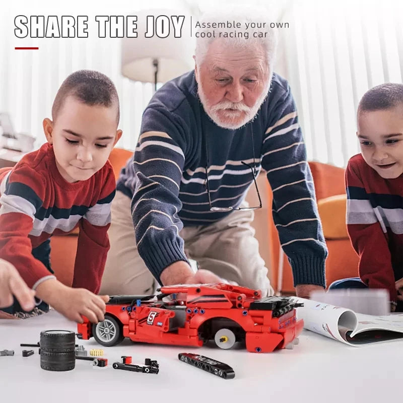 משחק הרכבה רכב ספורט ממונע עם שלט, 733 חלקים – דגם Mould King 15017
